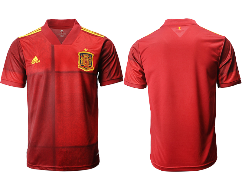 Men 2021 European Cup Spain home aaa version red Soccer Jersey->customized soccer jersey->Custom Jersey